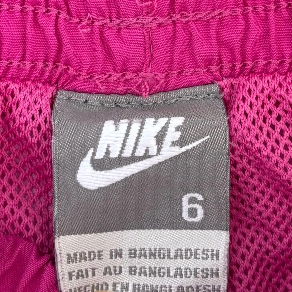 Y2K 2009 Nike Track Pants Girls 6 Pink Side Stripe Windbreaker Embroidered Logo - Picture 8 of 15